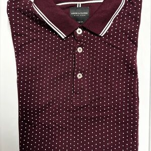 Denim & Flower Men's Burgundy Polka Dot Shirt
